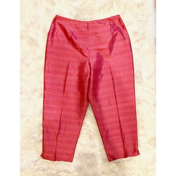 Jones New York Pants - NWT JONES NEW YORK Silk Pink Plaid Crop Pants
